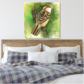 Sparrow Canvas Print Little Bird Leinwanddruck (Insitu (Schlafzimmer))