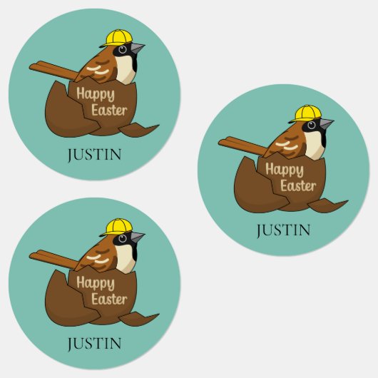 Sparrow Chocolate Egg Happy Oaster | Personalisier Etiketten (Gruppe)