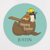 Sparrow Chocolate Egg Happy Oaster | Personalisier Etiketten (Design 1)