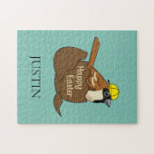 Sparrow Chocolate Egg Happy Oaster | Personalisier Puzzle (Horizontal)