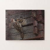 Sparrow-Familie Fütternd Baby Birds Puzzle (Horizontal)