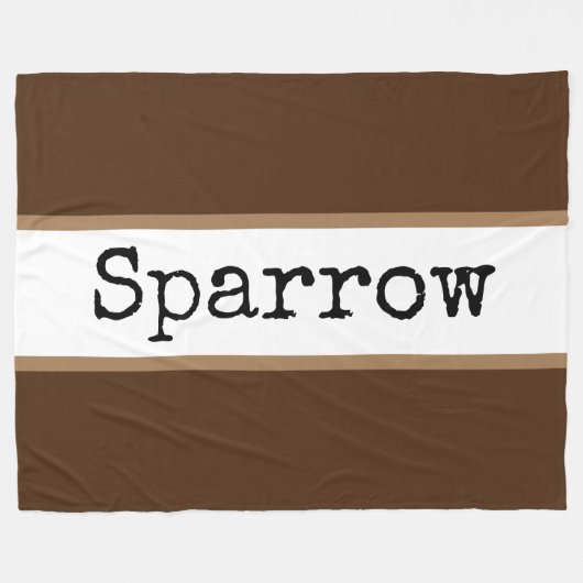 SPARROW Fun Moderne, breit braune Streifen Fleecedecke (Vorderseite (Horizontal))