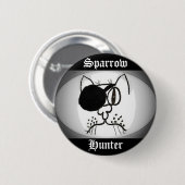 Sparrow Hunter Pirate Kitty Button (Vorne & Hinten)
