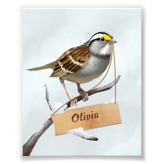 Sparrow-Illustration Fotodruck (Vorne)