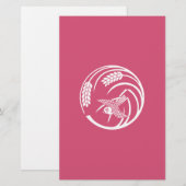 Sparrow im Reiskreis-Pflanze Briefpapier (Vorne/Hinten)