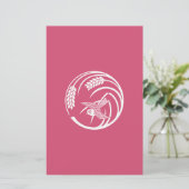 Sparrow im Reiskreis-Pflanze Briefpapier (Stehend Vorderseite)