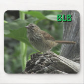 Sparrow im Weibenhaus auf Stumpf mit Ihren Initial Mousepad (Vorne)