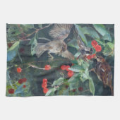 Sparrow in einem Kirschbaum, Bruno Liljefors Geschirrtuch (Horizontal)