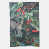 Sparrow in einem Kirschbaum, Bruno Liljefors Geschirrtuch (Vertikal)