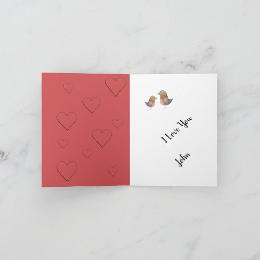 Sparrow in Liebe, Herz-Muster Wasserfarbe (Innenseite)