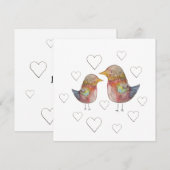 Sparrow in Liebe, Herz-Muster Wasserfarbe (Vorne/Hinten)