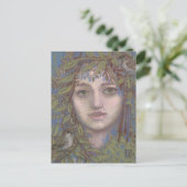 Sparrow Lady Surreal Fantasy Kunst, Dichtung und M Postkarte (Stehend Vorderseite)