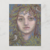 Sparrow Lady Surreal Fantasy Kunst, Dichtung und M Postkarte (Vorderseite)