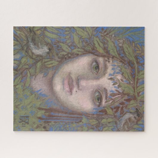 Sparrow Lady Surreal Fantasy Kunst, Dichtung und M Puzzle (Horizontal)