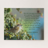 Sparrow mit Bibelverse von Matthew 10:29-31 Puzzle (Horizontal)