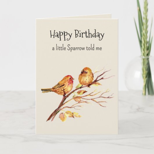 Sparrow Personality Fun Geburtstag Karte (Vorderseite)