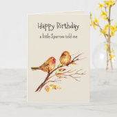 Sparrow Personality Fun Geburtstag Karte (Gelbe Blume)
