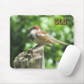 Sparrow-Profil auf Stumpf mit Ihren Initialen Mousepad (Mit Mouse)