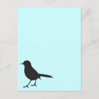 Sparrow Schwarz-Weiß-Silhouette Blau