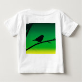 Sparrow Silhouette On Limonene Baby T-shirt (Rückseite)