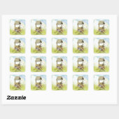 Sparrow-Sticker Quadratischer Aufkleber (Blatt)