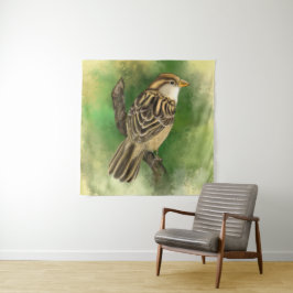 Sparrow Tapestry Little Bird - Malerei Wandteppich