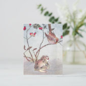 Sparrow, Toad & Rose Hips Postkarte (Stehend Vorderseite)