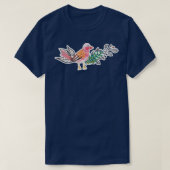 Sparrow Tree branch Raven Bird Leaf Pigeon Bugagha T-Shirt (Design vorne)