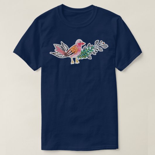 Sparrow Tree branch Raven Bird Leaf Pigeon Bugagha T-Shirt (Design vorne)