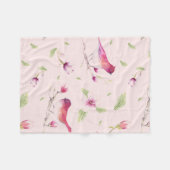Sparrow und Blume Fleecedecke (Vorderseite (Horizontal))