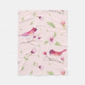 Sparrow und Blume Fleecedecke (Vorderseite)