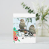 Sparrow Valentine Feiertagspostkarte (Stehend Vorderseite)