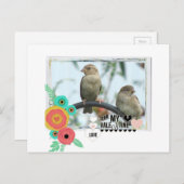 Sparrow Valentine Feiertagspostkarte (Vorne/Hinten)