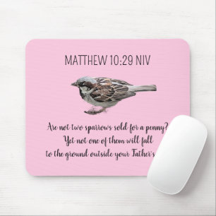 Sparrow-Vogel zerquetscht Ihre Karten Bibel Verse Mousepad