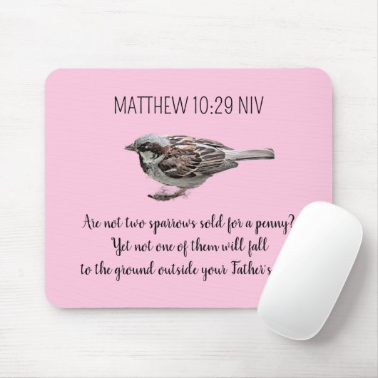 Sparrow-Vogel zerquetscht Ihre Karten Bibel Verse Mousepad (Mit Mouse)