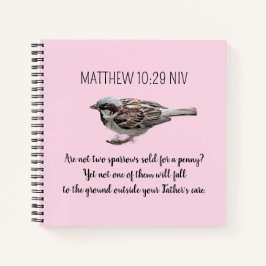 Sparrow-Vogel zerquetscht Ihre Karten Bibel Verse  Notizblock