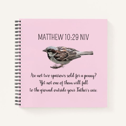 Sparrow-Vogel zerquetscht Ihre Karten Bibel Verse Notizblock (Vorderseite)