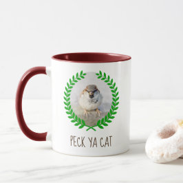 Sparrow Warrior - Peck Ya Cat witzig anpassbar Tasse
