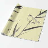 SPARROWS AUF DEM GELBEN BRANCHENPAPIER GESCHENKPAPIER (Ungerollt)