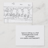Sparrows auf Rail Coloring Business Cards Visitenkarte (Vorne/Hinten)