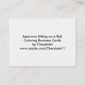 Sparrows auf Rail Coloring Business Cards Visitenkarte (Rückseite)