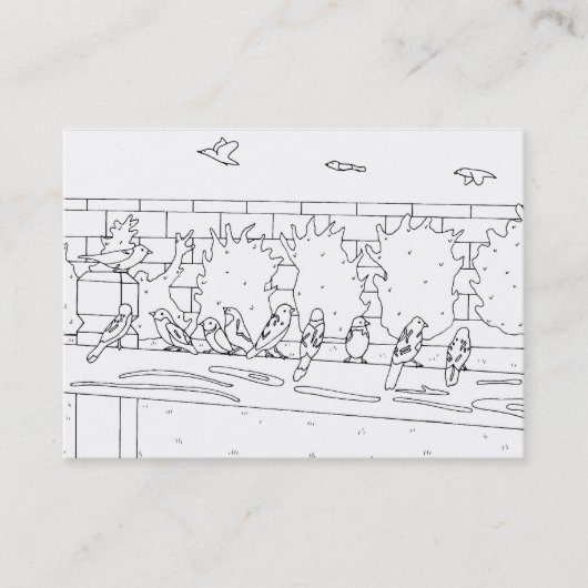 Sparrows auf Rail Coloring Business Cards Visitenkarte (Vorderseite)