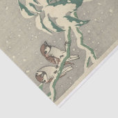 Sparrows auf Snowy Currant Bush von Ohara Koson Seidenpapier (Ausschnitt)