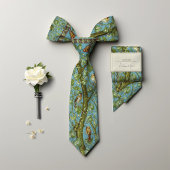 Sparrows Birds Monogram Arts and Crafts Krawatte