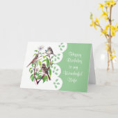 Sparrows Dogwood Watercolor Ehefrau Birthday Garde Karte (Gelbe Blume)