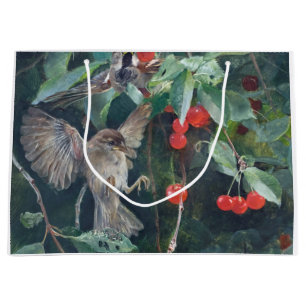 Sparrows in einem Kirschbaum, Bruno Liljefors Große Geschenktüte