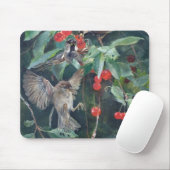 Sparrows in einem Kirschbaum, Bruno Liljefors Mousepad (Mit Mouse)