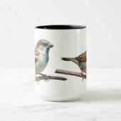 Sparrow's Perch: Nature-Inspiriert Sparrow-Tasse Tasse (Zentrum)