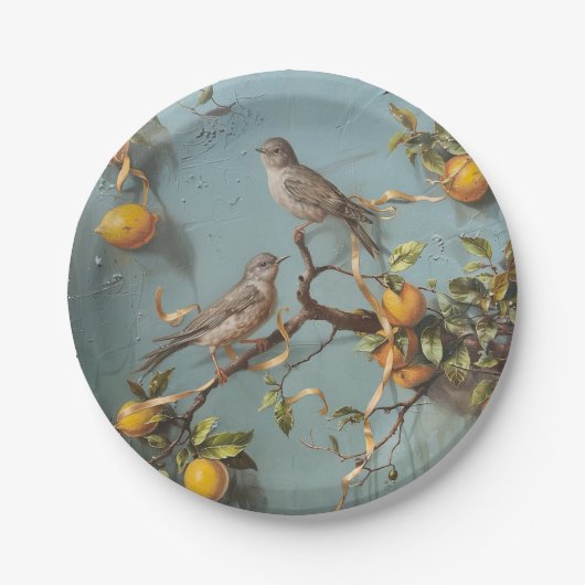 Sparrows - Round Paper Tellers Pappteller (Vorderseite)