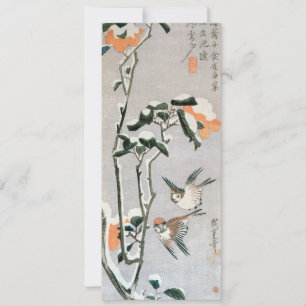 Sparrows und Kamelien in Snow von Ando Hiroshige